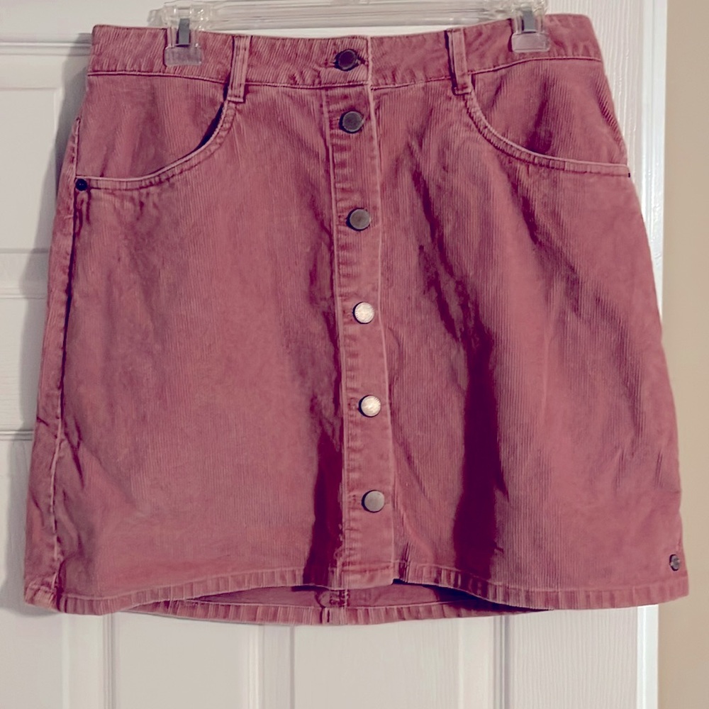 Coral pink high waisted Cordaroy Roxy skirt size large